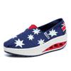 Flag Canvas Women's Shoes Platform Sneakers for Women's Slip-On Shoes Fashion Pentagram Print Louboutins Untied Mouth Design