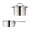 WMF Высокая кастрюля 12 см, Сотейник 12 см, Подходит для индукционных и газовых плит, Простой дизайн, "Набор мини-посуды из 2 предметов" (W0798576040)