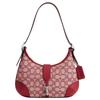 Coach Hamptons 26 Signature Print Fabric And Leather Shoulder Bag Medium Women shoulder bag Silver Ruby Ivory CY931-LHXJA