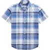 Polo SS25 Классическая клетчатая оксфордская рубашка с коротким рукавом и вышитым логотипом Мужские рубашки 710834489-005
