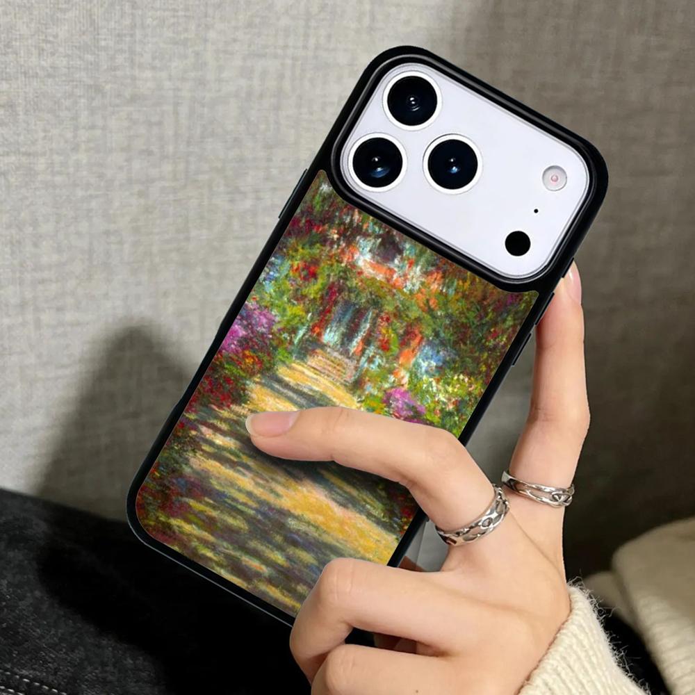 Чехол Case для iPhone 17 Air 16 Pro Max 15 Plus 11 13 Mini 14 12 Задняя крышка телефона Искусство Клода Моне картина