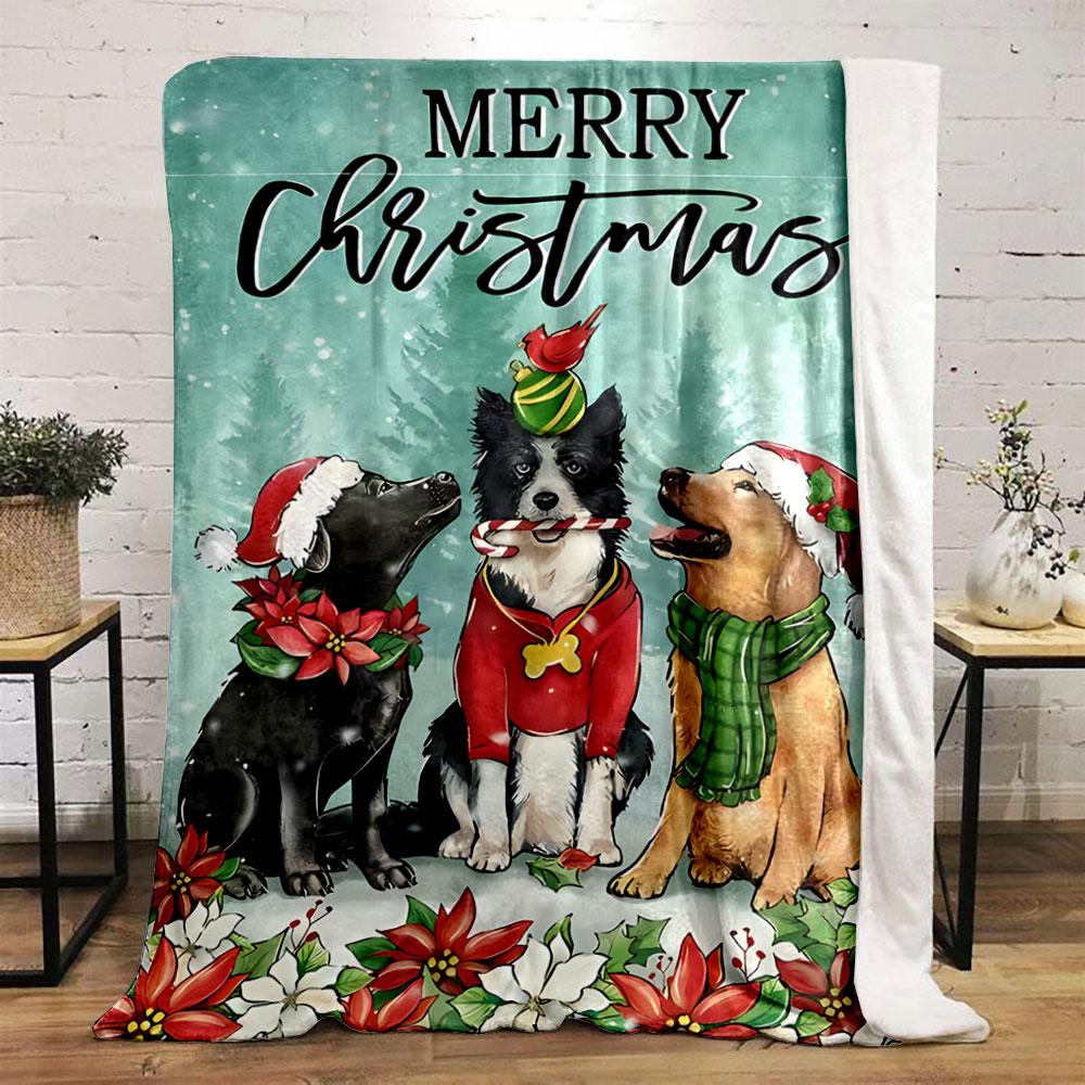 Festive Dogs Christmas Blanket for all seasons blanket lunch break throw gift
