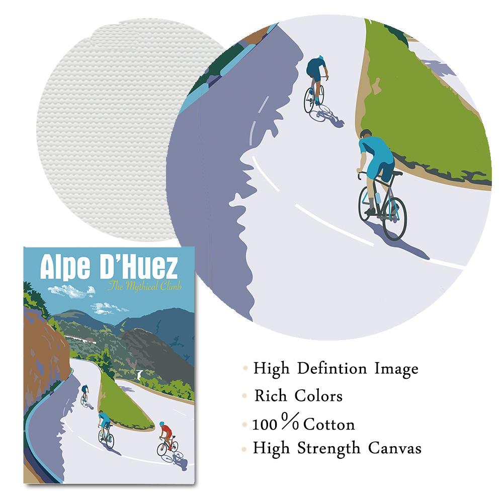 Мир города велосипедные гонки Велоспорт высоко в горах настенная живопись на холсте печать велосипедный спортивный постер фотографии для гостиной