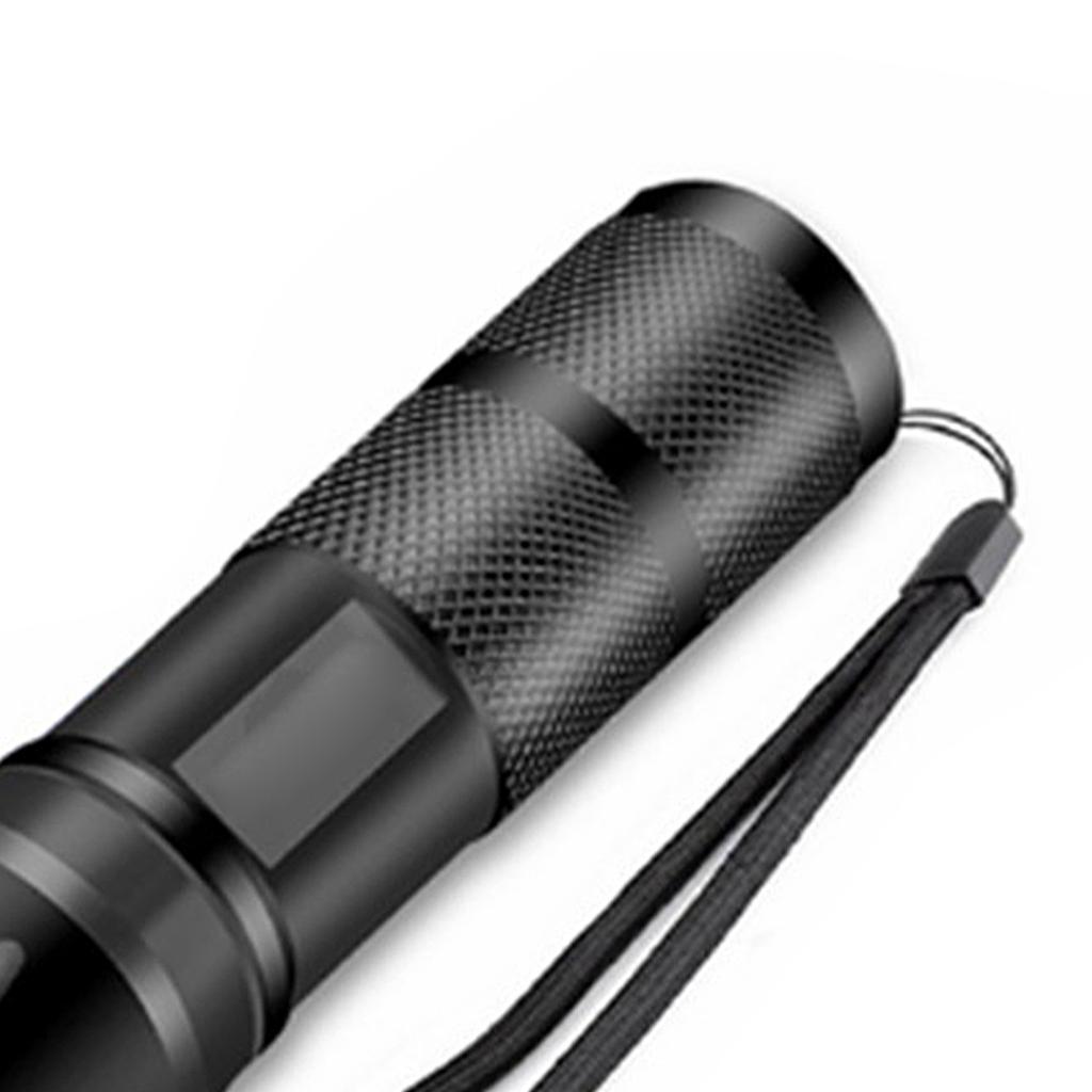 Flashlight Set LED Aluminium Alloy with Charger and Battery Compartment Portable Torch Lamp for Outdoor