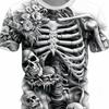 Повседневные футболки с 3D принтом и крутыми черепами и скелетом, мужские футболки в уличном стиле, рубашки с круглым вырезом и короткими рукавами, летняя классическая одежда