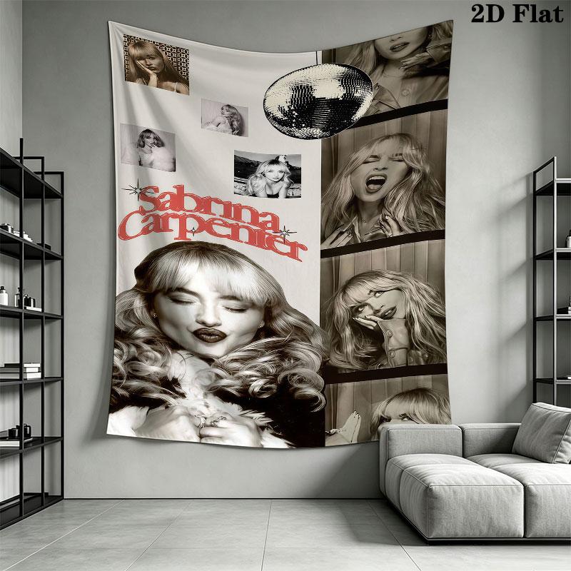 Sabrina Carpenter Wall Hanging Printed Fabric Blanket Decorative Tapestries for Bedroom Living Room Home Decor