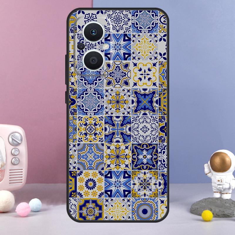 Эстетичный чехол в стиле бохо с мозаикой для OPPO Reno 14 F 11F 12F 13F 10 11 12 13 Pro 7 8 Lite OPPO Find X8 X6 X5 X9 Pro