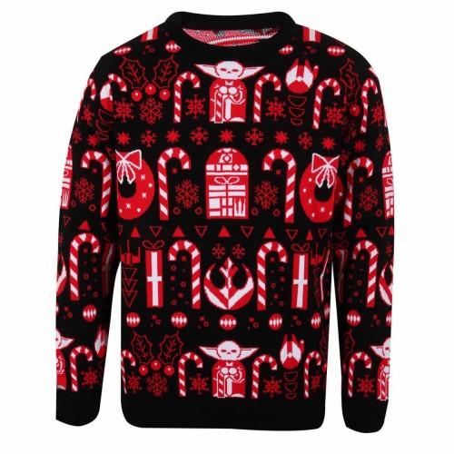 Star Wars: The Mandalorian Unisex Adult Candy Cane Knitted Jumper