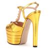 Fashion Luxury Designer Heels T-Strap Women Riveted Party Dance Shoes Peep-toe High Heels Sexy Show Shoes Open-Toe Platform Sandals
