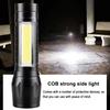 Мини светодиодный фонарик COB+XPE Портативный фонарь USB-зарядка Кемпинговый фонарь Масштабируемый фокусирующий свет Тактический фонарик с зажимом для ручки