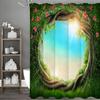 Tree Hole Tree Flower Plant Shower Curtain, Bathroom Decorative Shower Curtain, Waterproof Shower Curtain with Hooks