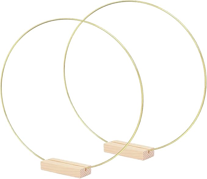 2 шт. Цветочный обруч, центральный элемент, металлический ловец снов, золотое макраме, венок, кольцо с деревянными подставками, держатели для свадьбы, дня рождения, украшения дома, сделай сам, поделки