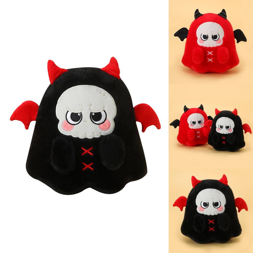 Halloween Black And Red Ghost Skull Plush Doll Pillow For Party And Kids