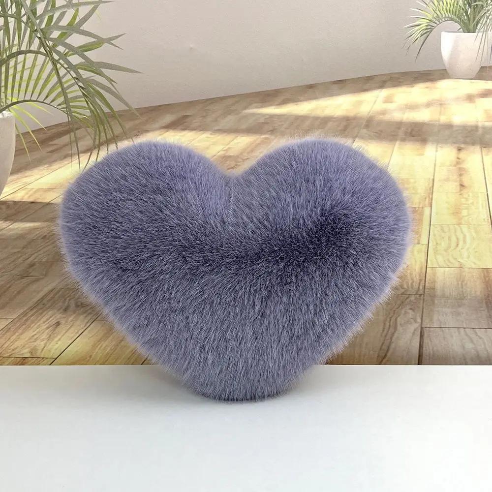 Подушка Love Plush Throw, простая, бытовая, креативная, имитация меха лисы, легкая, роскошная, имитация меха, диванная подушка, поясничная подушка для девочки