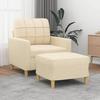 VidaXL Armchair with Footrest Cream 60 Cm Fabric, Sofa, Armchair, TV Armchair, Single Sofa, Seat, Recliner Sofa, 3200995