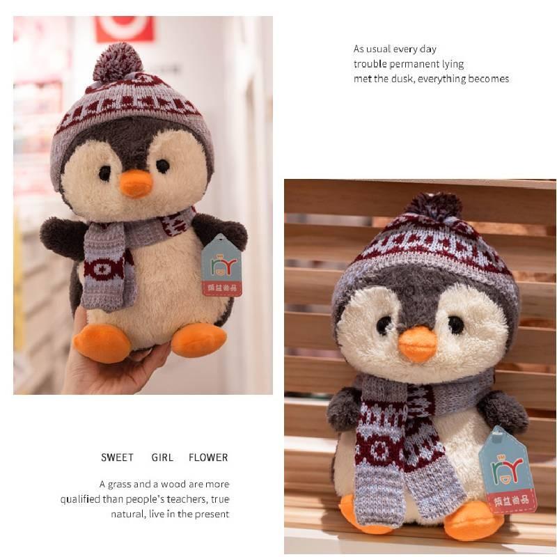 Пингвин Плюшевый Шарф Игрушки Дети Милый Мультяшный День Рождения Праздник Куклы Подарки