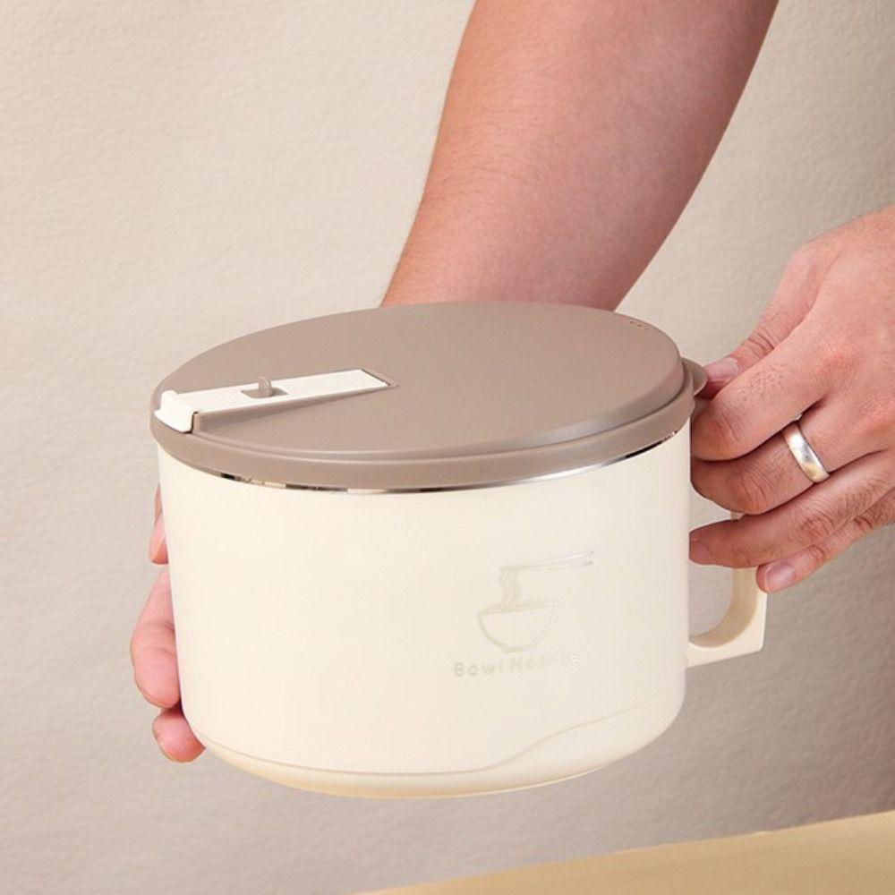 Большая емкость из нержавеющей стали салатница фильтруемая крышка дизайн миска рамен общежития