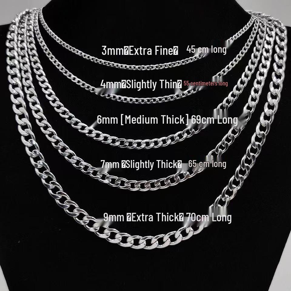 Унисекс Ожерелье Кубинская цепь из титановой стали - Не выцветающий Хип-хоп стиль для Осени/Зимы