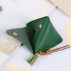 New Triangular Leather Coin Purse Portable Solid Color Storage Bag Access Control Card Snap Button Wallet