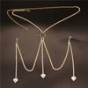 Elegant Silver/Gold Plated Heart Pendant Body Chain Bra Chain Stylish Underwear Accessories for Fashionable Women