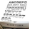 Badge 25mm Car Decals Car Stickers 3D Sticker Letter Number Stickers Metal Alphabet Stickers