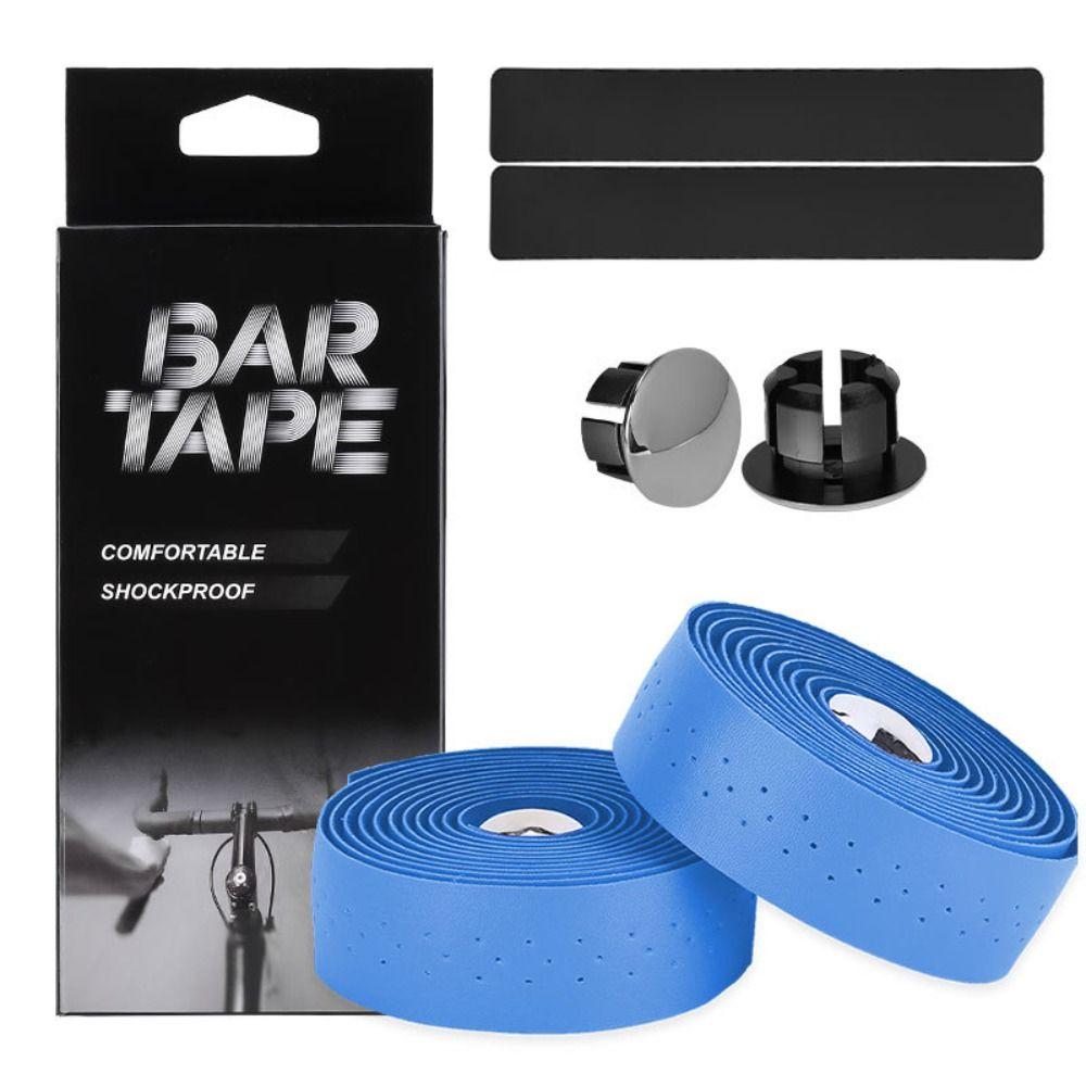 Breathable Bicycle Handlebar Tape PU Leather With 2 Plugs Bike Accessories Bike Perforated Belt