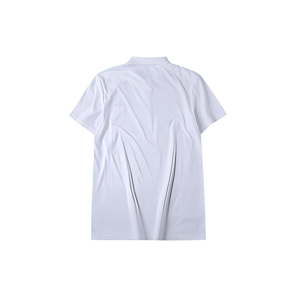 Li Ning Badminton Series Sports Casual Short Sleeve Polo Shirt Men Tops White APLR129-2