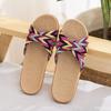 Fashion New Women's Home Indoor Slippers Women Lightweight Linen Shoes Couple Anti Slip Thick Bottom Slippers Comfortable Couple Sandals