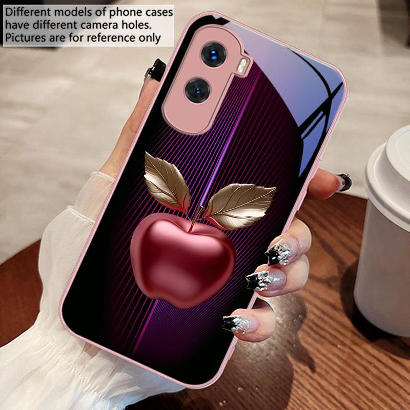 Полосатый градиент яблочно-красный Для Honor 200 90 8X 9X Pro Lite P50 P40 Nova 10 11i P60 Magic4 6 Mate 20 50 Закаленное стекло Чехол для телефона