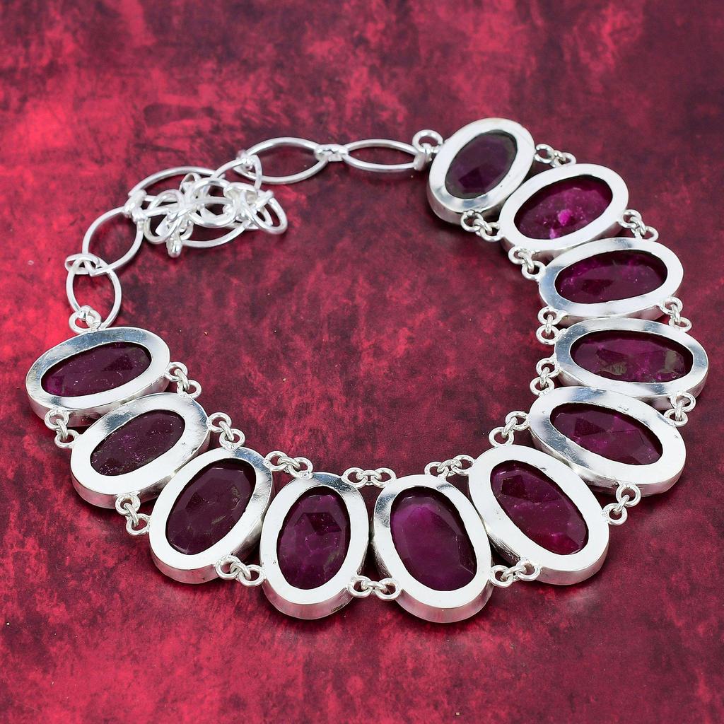 Кашмирское красное рубиновое ожерелье, новые ювелирные изделия, регулируемая цепочка из стерлингового серебра 925 пробы, ювелирные изделия ручной работы из драгоценных камней