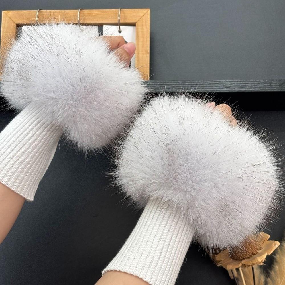 Soft Fluffy Wrist Cuffs Stretch Knitted Bands Coat Cuff Trim New Wrist Warmers For Women