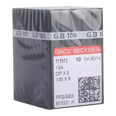100 шт. Оригинальные швейные иглы Groz Beckert 134 DPX5 135X5 FFG/SES Nm 75/11 80/12 90/14 100/16 Для промышленных швейных машин