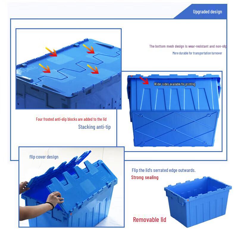 Industrial Nestable Plastic Storage Box with Lid