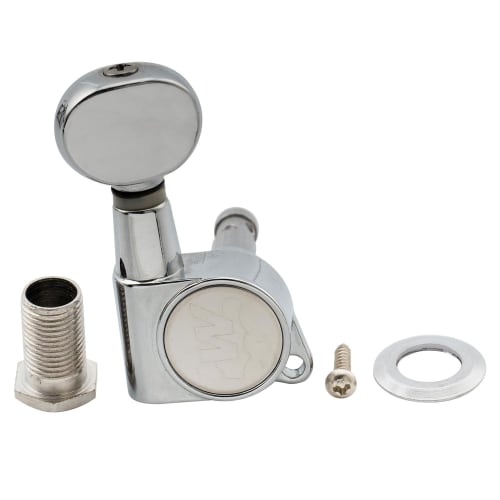 Wilkinson E-Z-LOK 6-Piece Mini Oval Button Tuners for Fender Strat/Telecaster Electric Guitars, Chrome