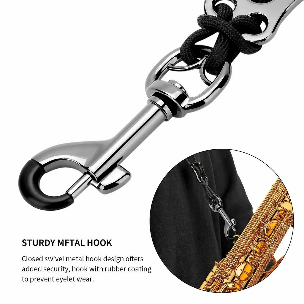 Ремешок для саксофона из натуральной кожи, шейный ремешок для саксофона с удобной мягкой толстой подушечкой