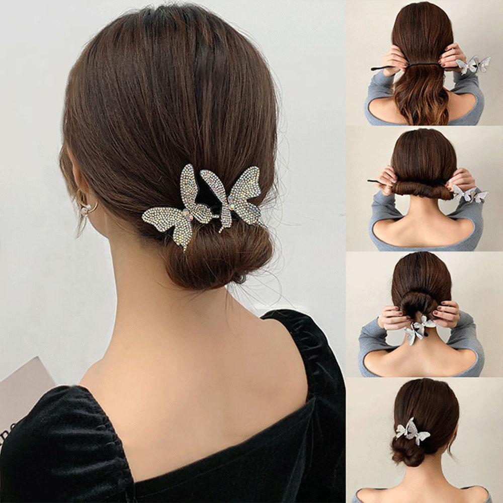 Elegant Butterfly Bun Maker Korean Lazy Hair Curlers Styling Accessories Hairpin Hair Braiding Braider Hairgrip Styling Tools