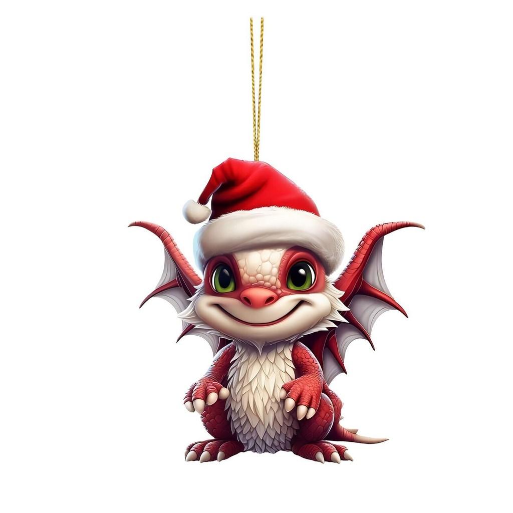 Charming Cartoon Dinosaur Acrylic Ornament For Joyful Christmas Tree Decoration