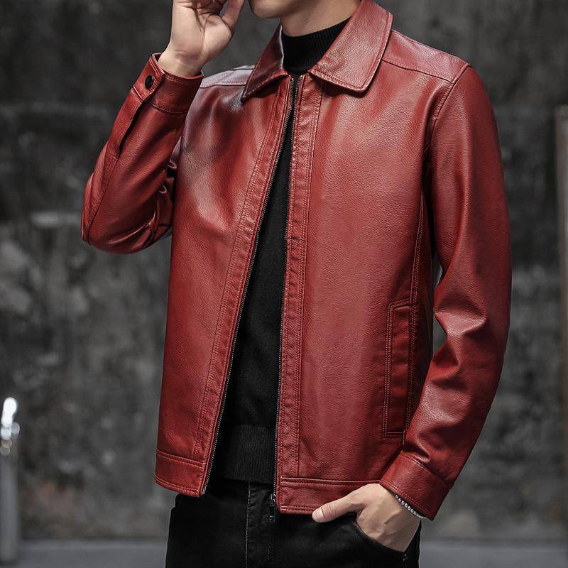 Мужская куртка из ПУ-кожи с воротником-стойкой - Мягкое, универсальное, легкое пальто в стиле business casual для осени и зимы