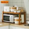 Bamboo 2-Tier Kitchen Countertop Storage Shelf