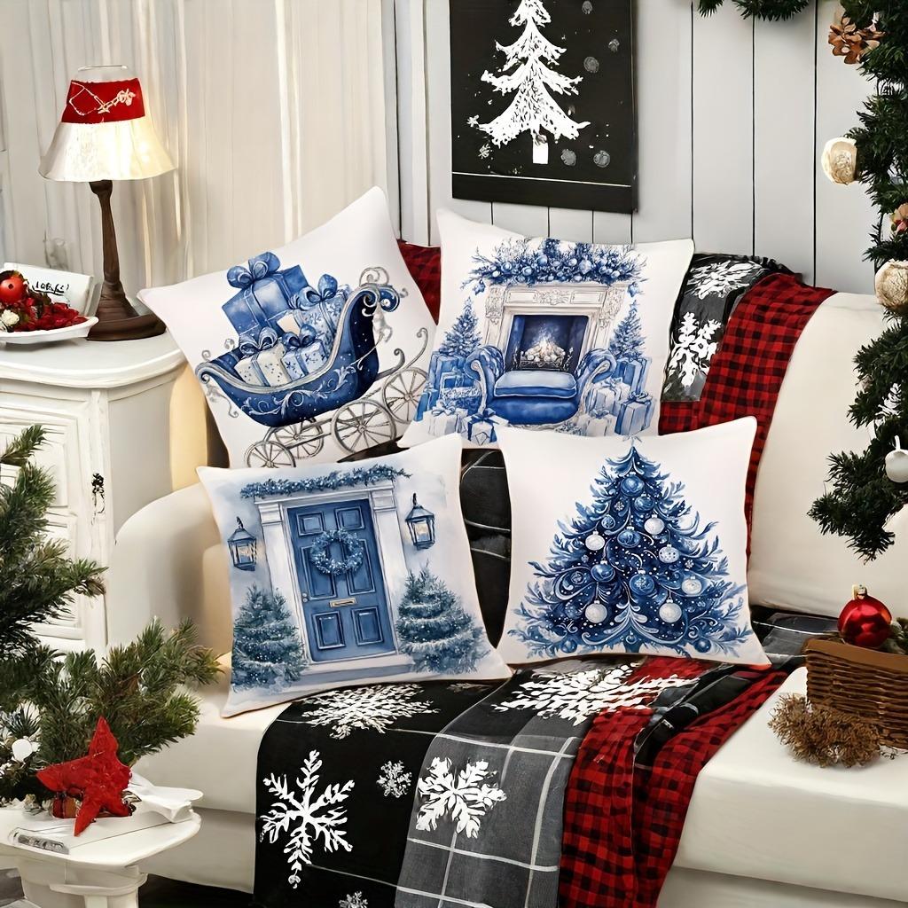 Рождественское украшение наволочка камин Рождественская елка подарок наволочка диван подушка люкс комната украшение для дома подарок