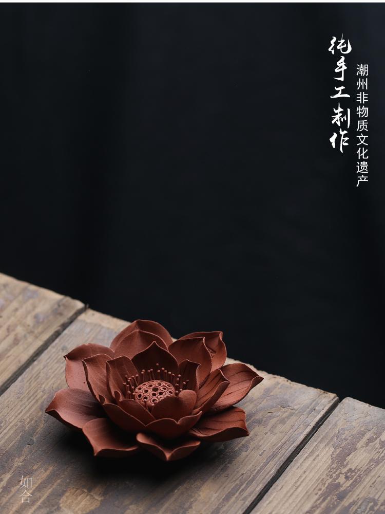 Нематериальное культурное наследие, чистое ручная работа, подставка для благовоний в виде цветка красного цвета, курильница, керамические цветочные украшения