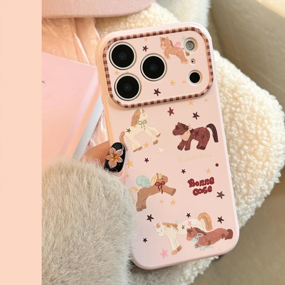 Милый Розовый Пони Чехол для Телефона для IPhone 16, IPhone 17 Pro Max и IPhone 14 с Цепочкой