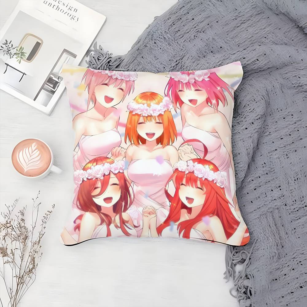 T-The Quintessential Quintuplets-MT Anime Pillow Case Printing Pillowcase Living Room Sofa Cushion Cover Bedroom Room Decor