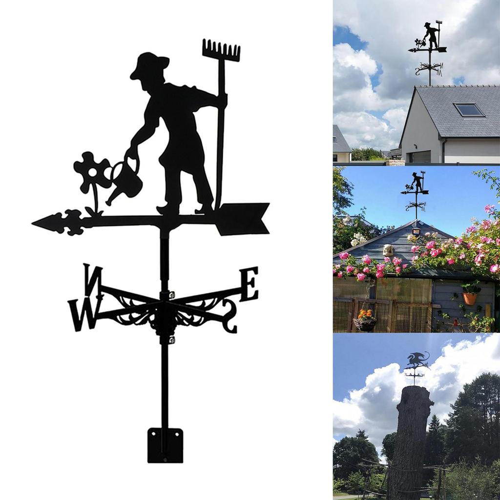 Чугунный флюгер, крепление на крышу, индикатор направления ветра, инструмент, уличная ферма, садовый кол