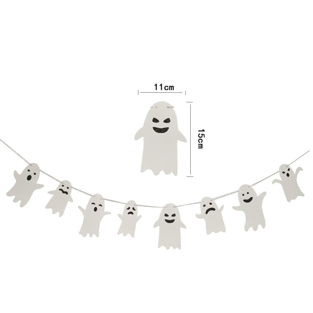 Happy Halloween Ghost Banner Flag Door Hanging Ornaments Party Bunting Decorations Home Indoor
