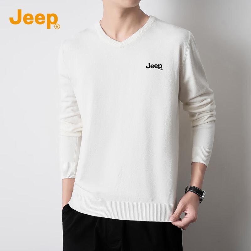 JEEP Men's V-Neck Casual Knit Sweater