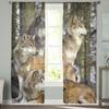 Тюлевые шторы с волком и лесными животными для гостиной, вуаль, прозрачная оконная занавеска для спальни, шифоновые шторы для кухни