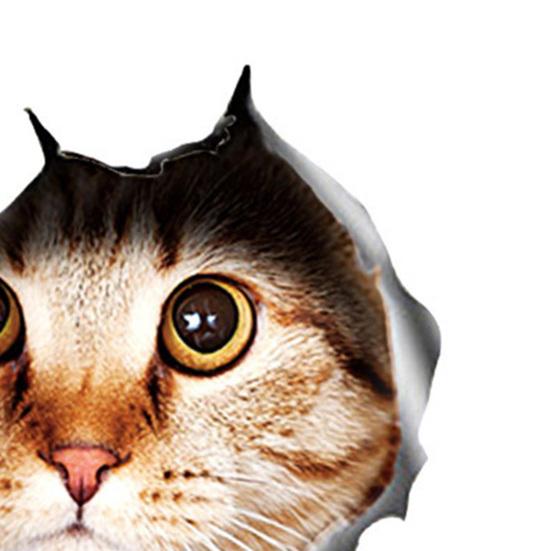 Креативная автомобильная наклейка с 3D-эффектом, водонепроницаемая, не выцветающая, из ПЭТ-материала, наклейка с милым котом для