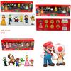 Six Piece Super Mario Bros Action Figure Toys Set Featuring Luigi Yoshi And Mushroom Collectibles For Kids