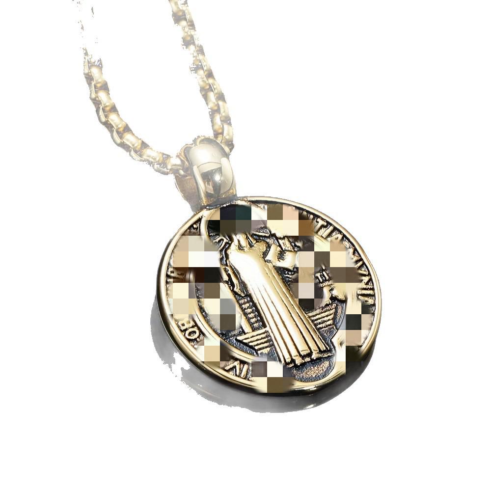 Temu Межграничный бестселлер Винтажный двусторонний Иисус Св. Подвеска-ожерелье Бенедикт